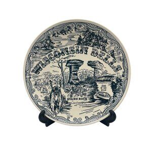 Vintage Wisconsin Dells Souvenir Plate 10” Ironstone Spin Original Made In USA